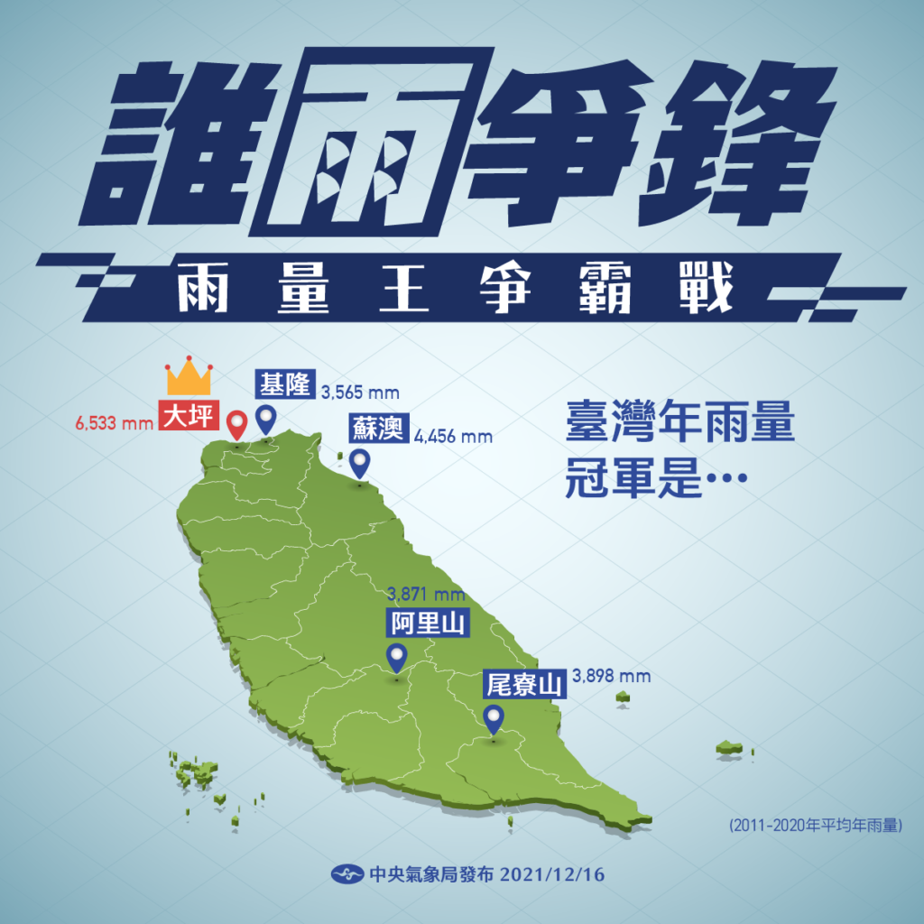 新北大坪是近十年年雨量之冠|圖:翻攝自中央氣象局粉絲專頁