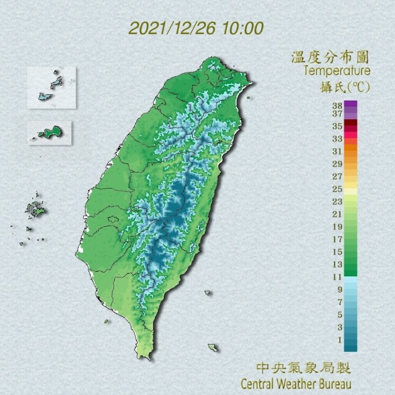 受到冷氣團影響,25開始溫度逐下降|圖:中央氣象局提供